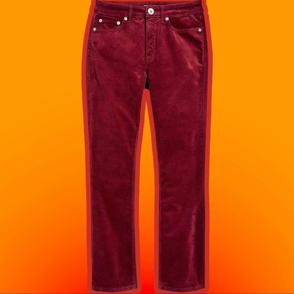 NWT Vineyard Vines Kick-Flare High-Rise Corduroy Pants in “Crimson” Red Size 32 - Picture 9 of 9